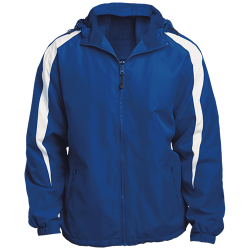 Sport-Tek Mens Fleece Lined Colorblocked Hooded Jacket